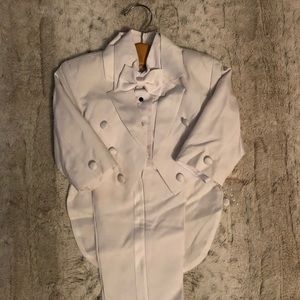White 5 piece Tuxedo for baby boy